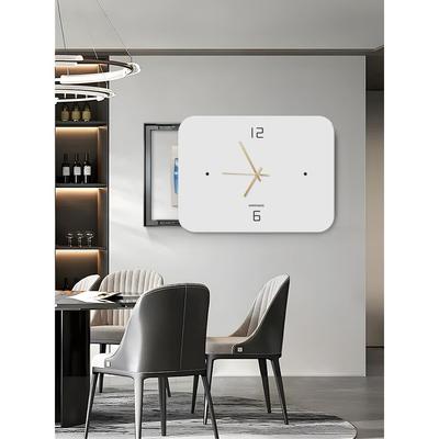 极黑白电箱装饰配电LFI箱弱电箱电闸盒遮挡画挂画简约带简钟表壁