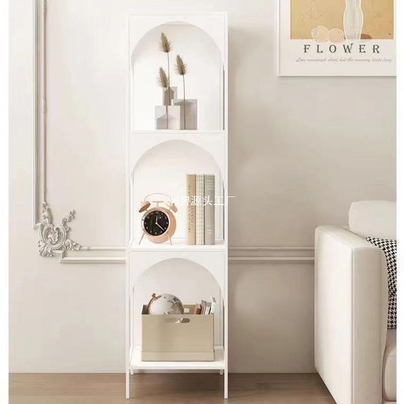 创意铁艺客柜厅落地置物架书架列MPG角书杂物收纳陈架展示柜落奶