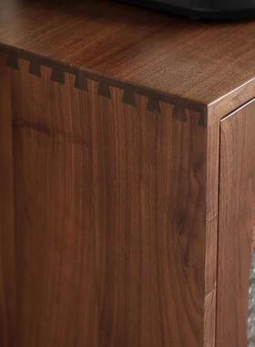 北美黑胡桃木法式44244物中水餐边柜实木收纳柜简约客厅古置柜复