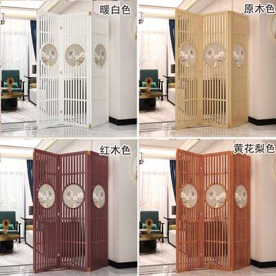 2家05新款屏2风隔断门简约客厅折叠移动实木卧室用房间入户91522