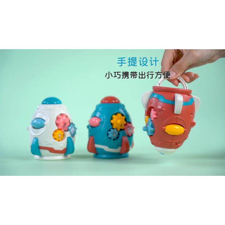 穿12教航空趣味飞船航天科早教玩具59119婴儿摇铃太空模型梭火箭0
