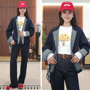 复古格子丹宁蓝    牛仔外套  30698   314