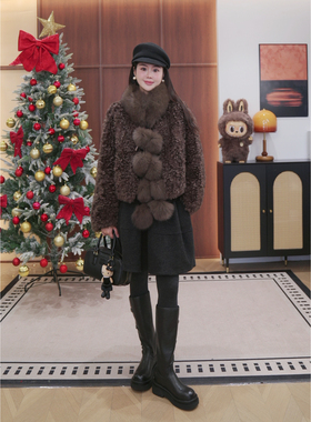 真狐狸毛围巾走秀款  轻奢皮草围脖双面保暖  122699