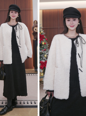 【姗姗自留】保暖毛毛   牛角扣皮毛一体外套【NO退NO换】5999