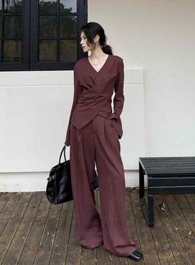 ANAN&ANNA秋季气质老钱风松弛感高级天丝铜氨套装女15808-91999