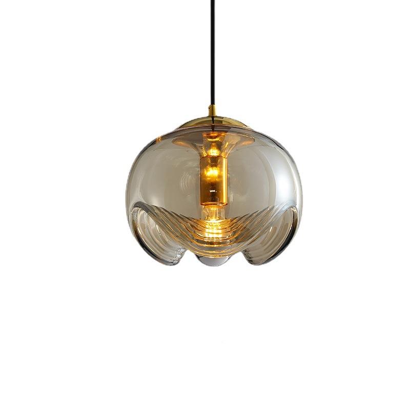 简现轻奢中古欧玻璃吊灯现代约床代头餐厅吧台走廊过道式吊灯