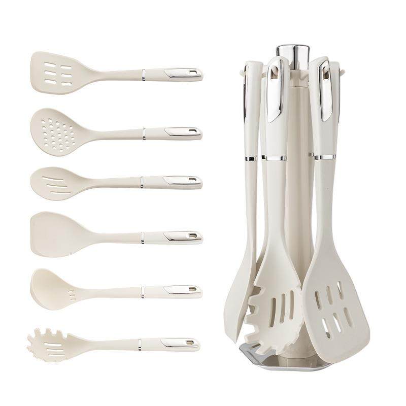 硅胶厨具7件套家用挂架炒菜锅铲汤勺厨房烹饪铲勺套装用具现货,厨房/烹饪用具,锅铲,淘宝优惠券,粉丝福利购,淘宝优惠卷