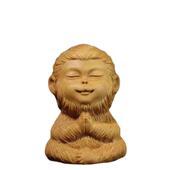 小叶黄杨木小灵猴手把件6CM摆饰摆件书桌面装 饰盘玩工艺厂家