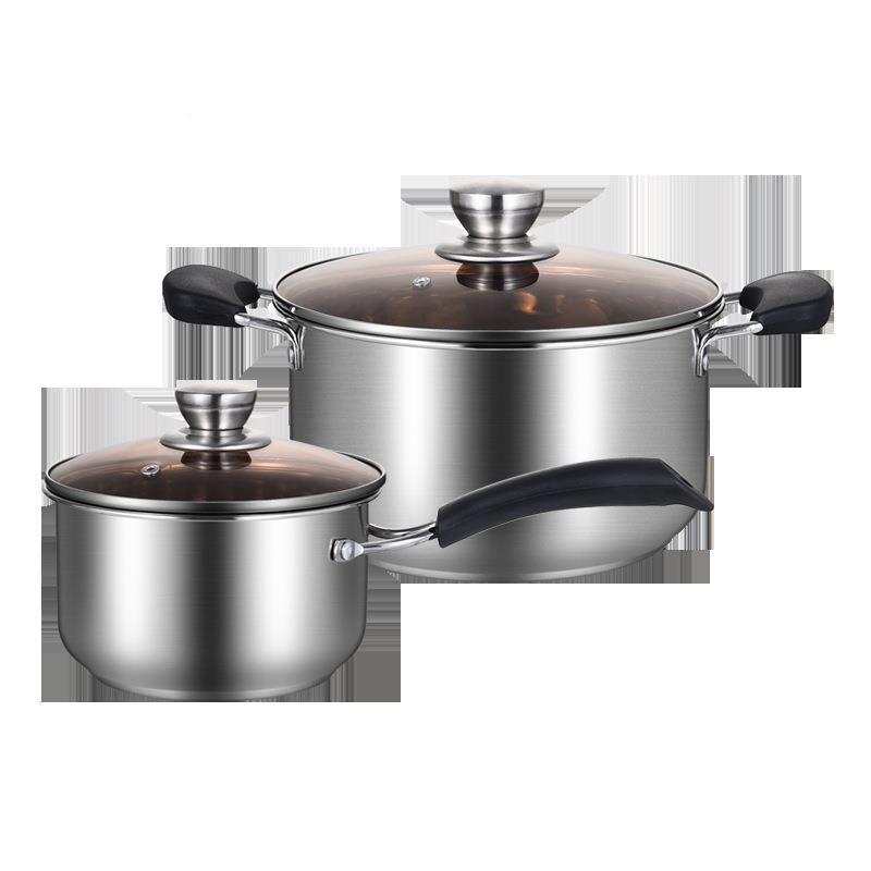 式汤锅锅加厚不锈钢奶锅不粘锅家用辅锅煲汤电食磁炉锅蒸锅中礼品