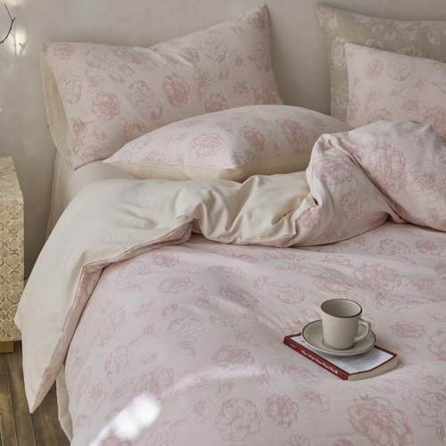 轻奢简约纯棉床上四件套全棉三层纱床品高端被套床单三件套床笠款