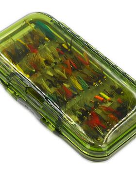 54pcs飞蝇钩套装盒装飞蝇钓苍蝇钩路亚假饵毛钩手工绑制