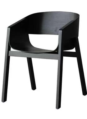 北欧现代极简家用餐厅餐椅捷克TON复刻meran软包设计款扶手椅