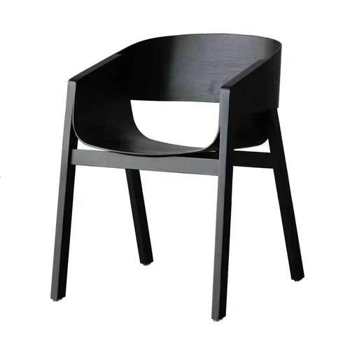 北欧现代极简家用餐厅餐椅捷克TON复刻meran软包设计款扶手椅