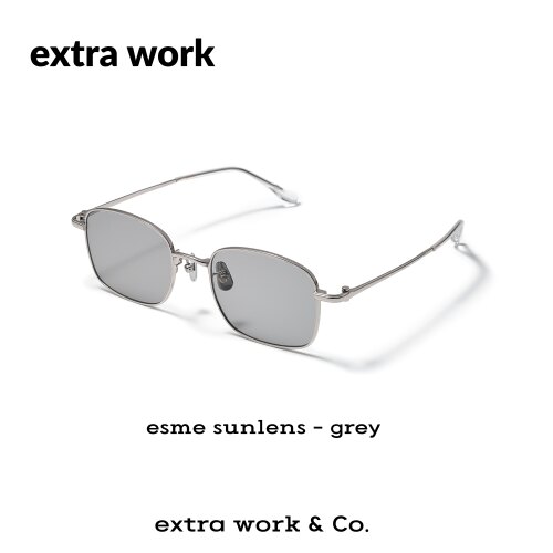 extrawork 银框墨镜钛架高级老钱风高智韩版CR39树脂镜片窄框esme