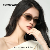 未来感偏光板材太阳眼镜椭圆窄框松弛时尚 extrawork 皮蛋 墨镜EGG