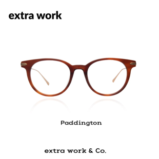 extrawork 酒红贵气金丝眼镜光学纯钛超轻板材近视光学帕丁顿