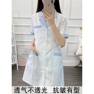 药房工作服女长短袖夏季薄药房商人眼镜店美容院白大褂医生男