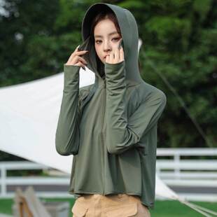 UPF50防晒衣女夏季 防紫外线轻薄防晒服黑胶帽檐骑行外套 2026新款