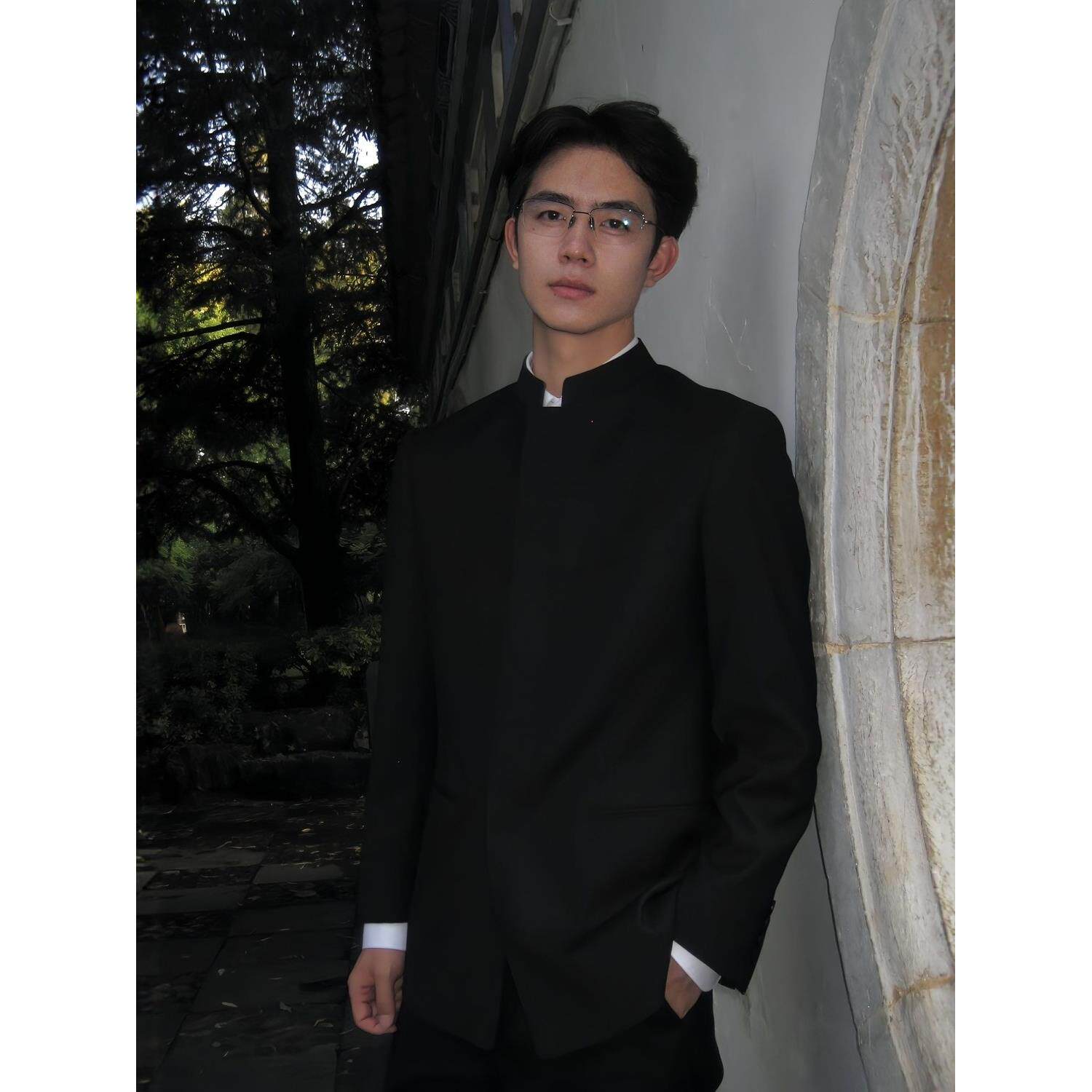 新中式国风中山装男套装春秋学生班服民国覆古垫肩dk制服西服外套