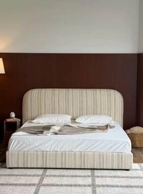 法式复古风床设计师款流星室中古奶油人主卧.米可拆洗XFT布双艺床