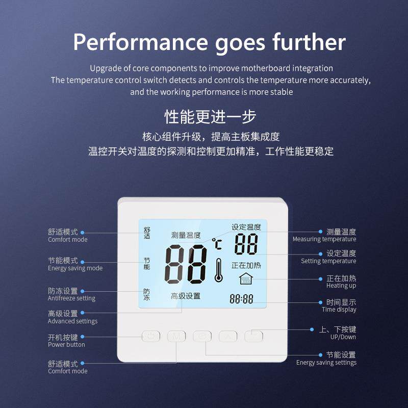 水地暖智控器能温水暖控温度制调节开关温控液晶面板MLRP7厂家直