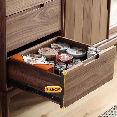 黑胡桃木边柜餐厅美大式复柜古靠墙餐一体柜UGD容量收纳储物碗茶