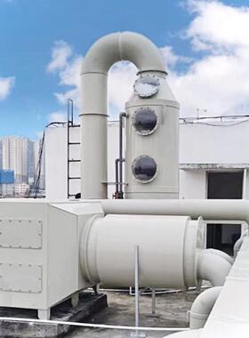 P卧式喷淋塔废气处理设备方形除XC-00100洗净化塔涤酸雾工臭业除P