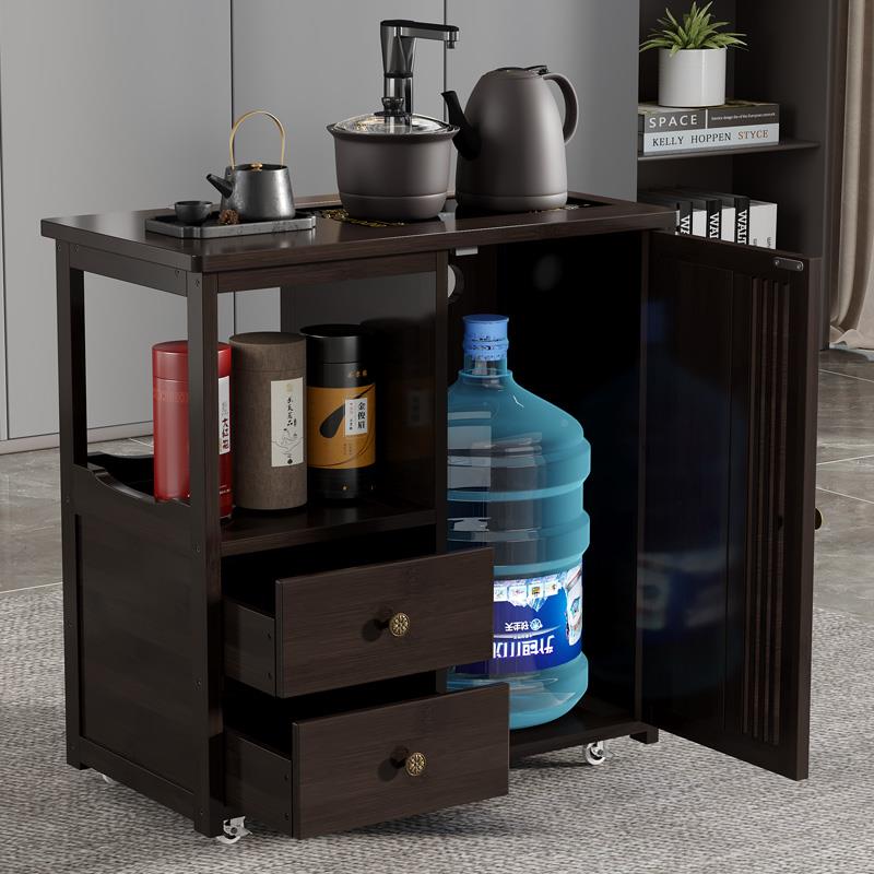 f台c移动茶水柜侧实木茶桌边柜茶烧水茶壶一体茶边柜办公室具F769