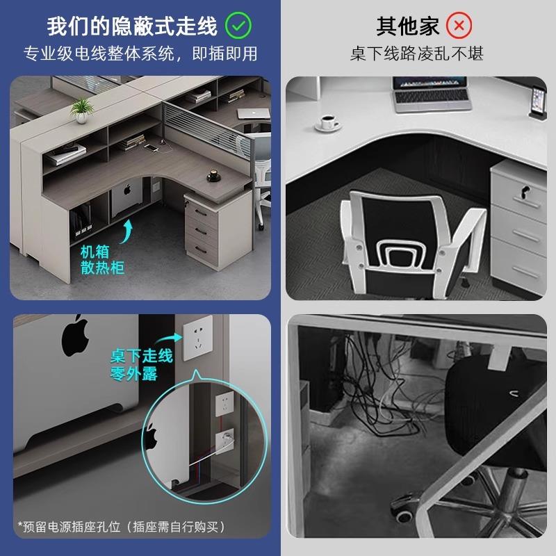 办员工桌职办公桌椅组合简约现员代咨询客服4/6人卡位座公室财务