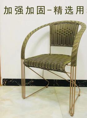 藤椅办公椅加DCY藤固电脑透椅子加固工手编织家用钢筋弹性气编椅