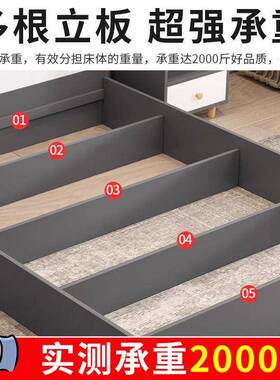 榻榻米双出人床潮现代1.5简约1.2租房矮床落地防架排骨地台床UTY