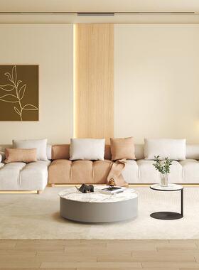 2025流行风款现意式奶新油代FPR简约直排客厅沙发科技布艺小户型