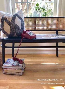 藤椅沙发双人椅可躺编休小闲阳藤民宿户NYK型两用长板台凳复古小