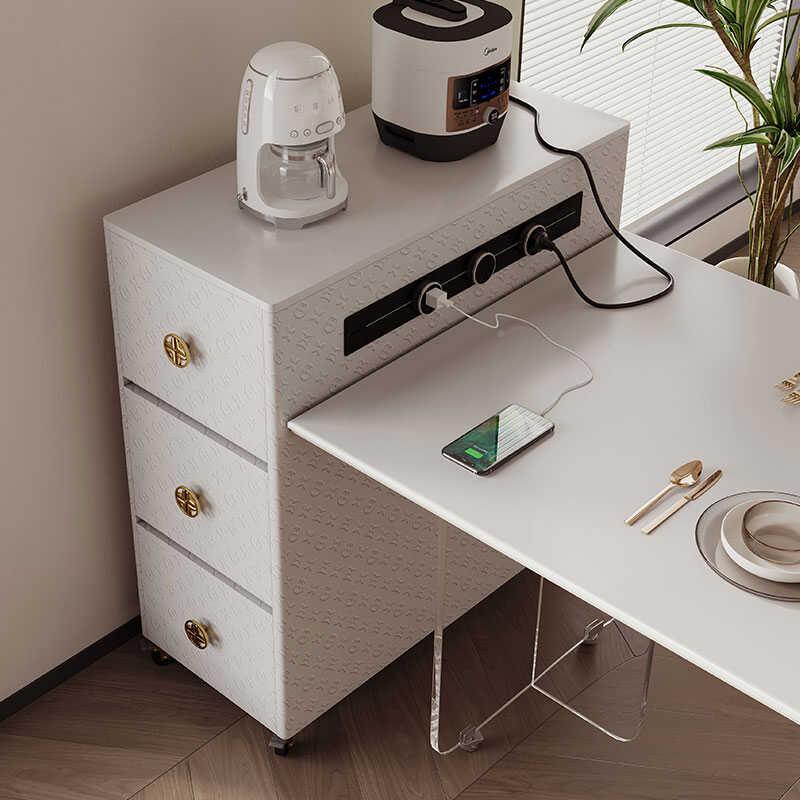 W小7岛台柜户型岛台餐桌F7788T8S一体可移窄单动马鞍皮实木中导台