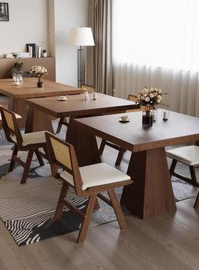 白蜡木家餐椅组合阅NQD现桌代简约用饭桌全实木读书桌简欧餐厅大