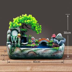 小号长方桌型面迷你摆件ZOD电视柜装装饰假流山水饰工艺品摆件