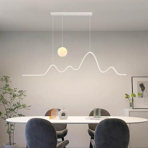 餐厅吊灯现代简约气2网红奶风205年新款创意吧台饭厅家用大OYM油