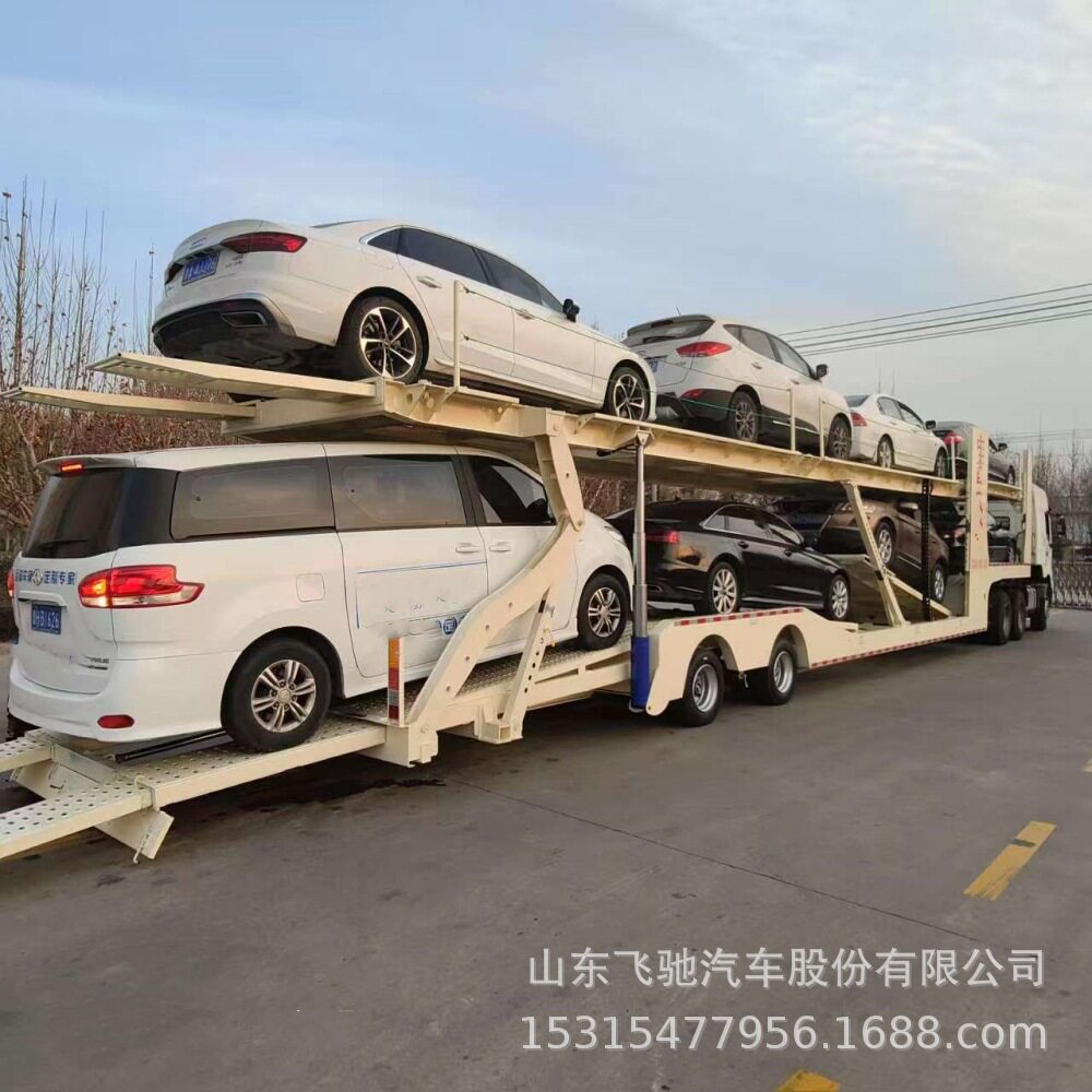 山东源头工厂跨境销售17米8位欧式车辆运输半挂车2轴双层轿运车
