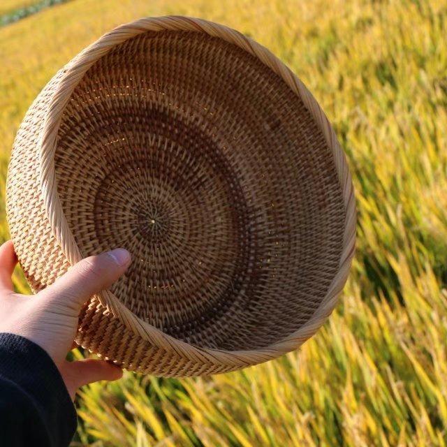 新品秋藤编水果盘竹编收面纳087篮子织桌物置篮