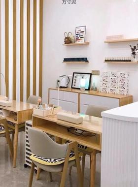 双美人美甲美甲台带抽屉网红甲质小Manicure型木美甲店一人日式桌