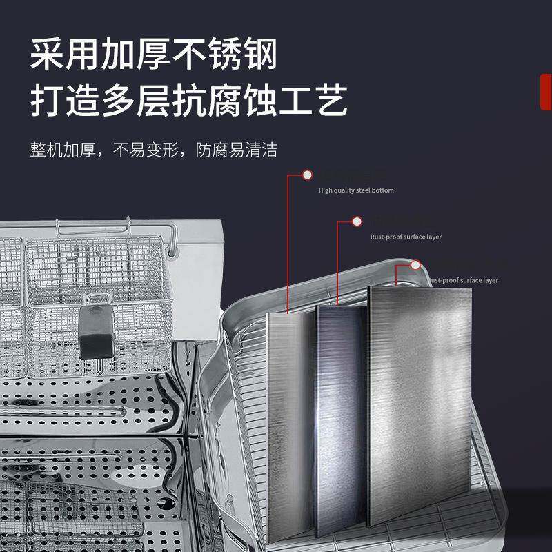 23电升立式热VUV商用油炸炉炸鸡炸串餐西量厨房设备大容油炸机