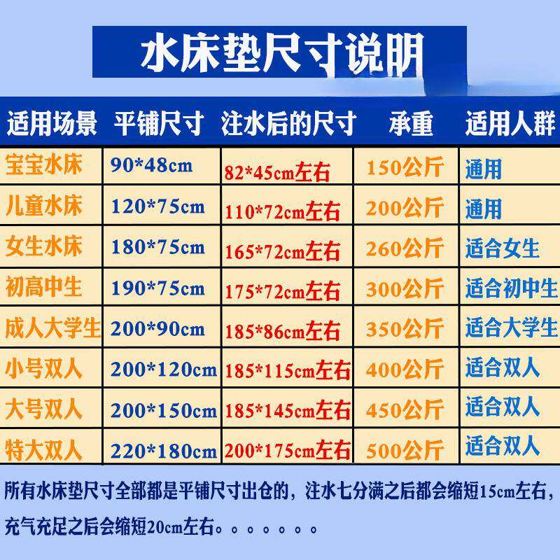 水床冰水AL102678降垫床垫水垫枕头冰凉宿舍温夏天席袋水床上单人