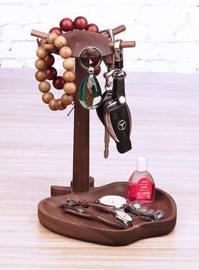 收纳盒锁匙钥匙门口玄关桌面盘收饰纳放XJF摆件进门物架置入户实