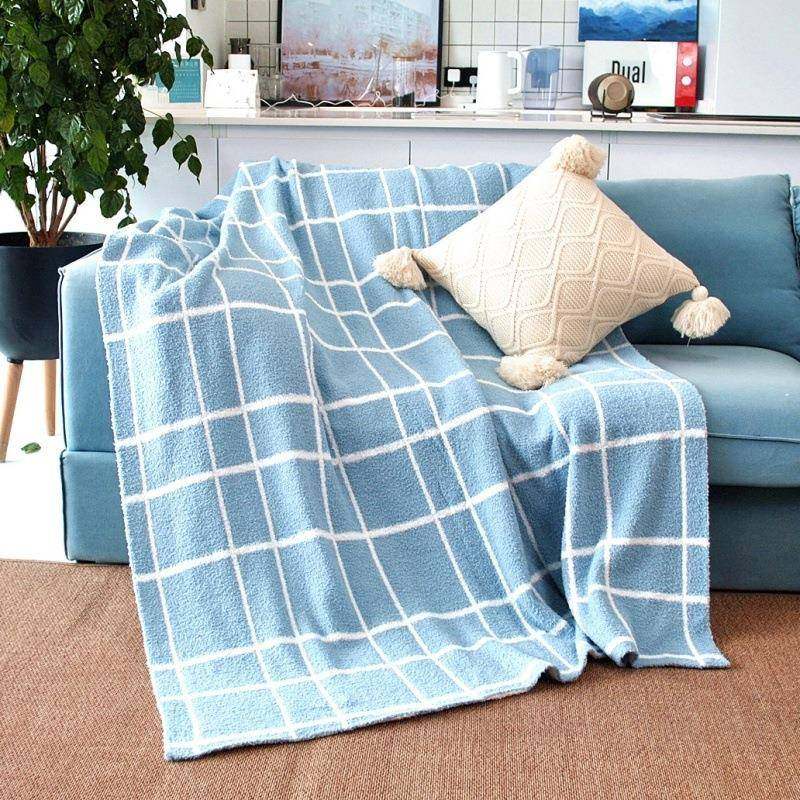 季织加软绵厚绵复古黑色半边绒PYA针毯办公室午睡冬沙发毯厂家直