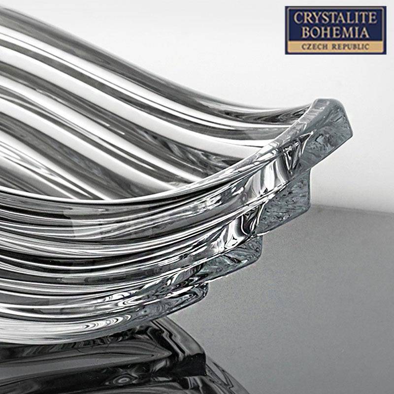 捷意克进口创现代欧式客厅茶几水晶玻璃大号水果54865盘果盘