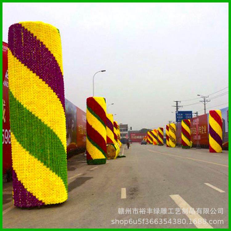 市政绿化柱花大个室外立体花架花坛圆柱花景观花盆柱塑料VFZ圆柱