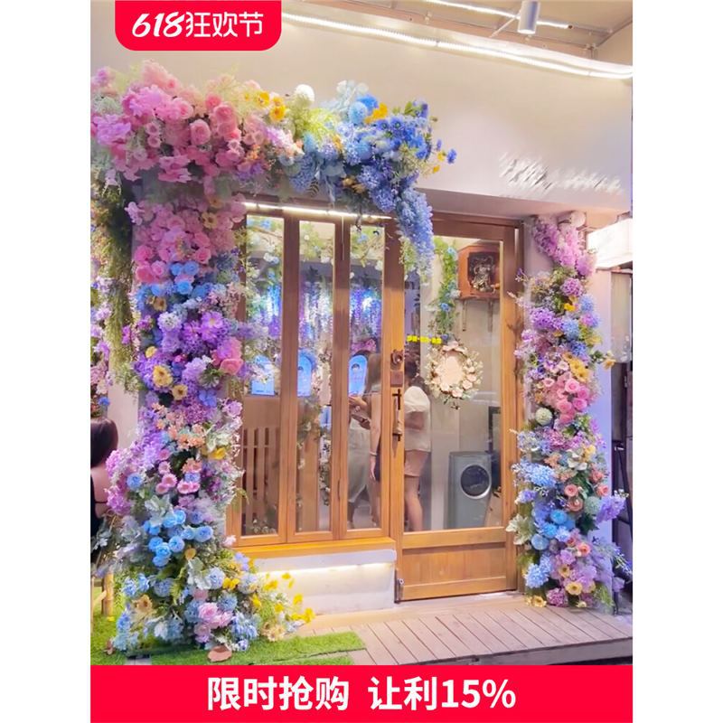 真玫瑰拱门壁挂花墙网红打卡