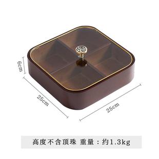 四宫客格带盖茶盘家用厅竹制围坚果盒点炉煮茶SQB干果盒子 新中式
