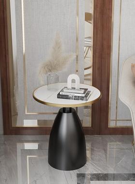 6F77S5MHS奢R轻民宿边几圆形理石沙大发边角几阳台桌酒店小圆宾馆