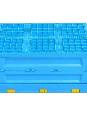 加厚塑料折箱蓝生色带500-230盖500230节省省叠空间果蔬-鲜配送周